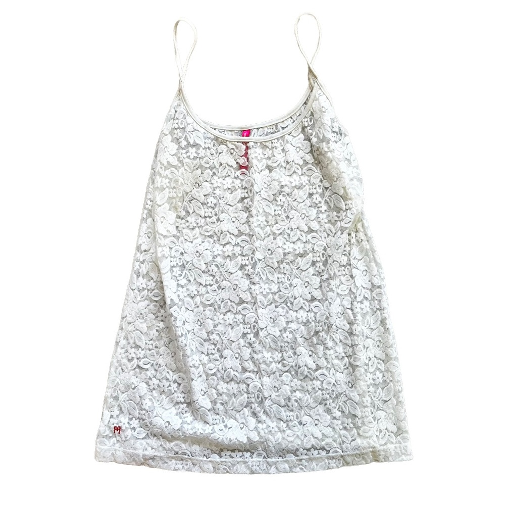 RUBY RIBBON SHEER LACE TANK SIZE XL CHIC SEXY CLASSIC MODERN LAYER UNDERGARMENT